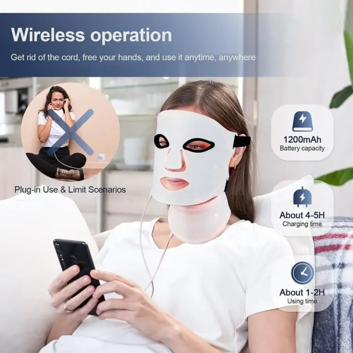 LED Face & Neck Beauty Mask | Luvoskin