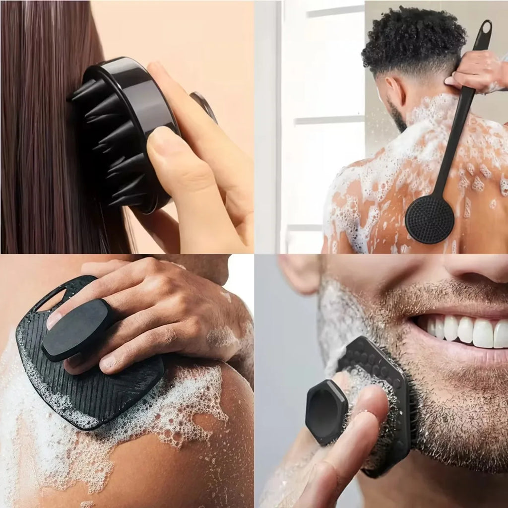 4-Piece Silicone Body Scrubber Set | Luvoskin