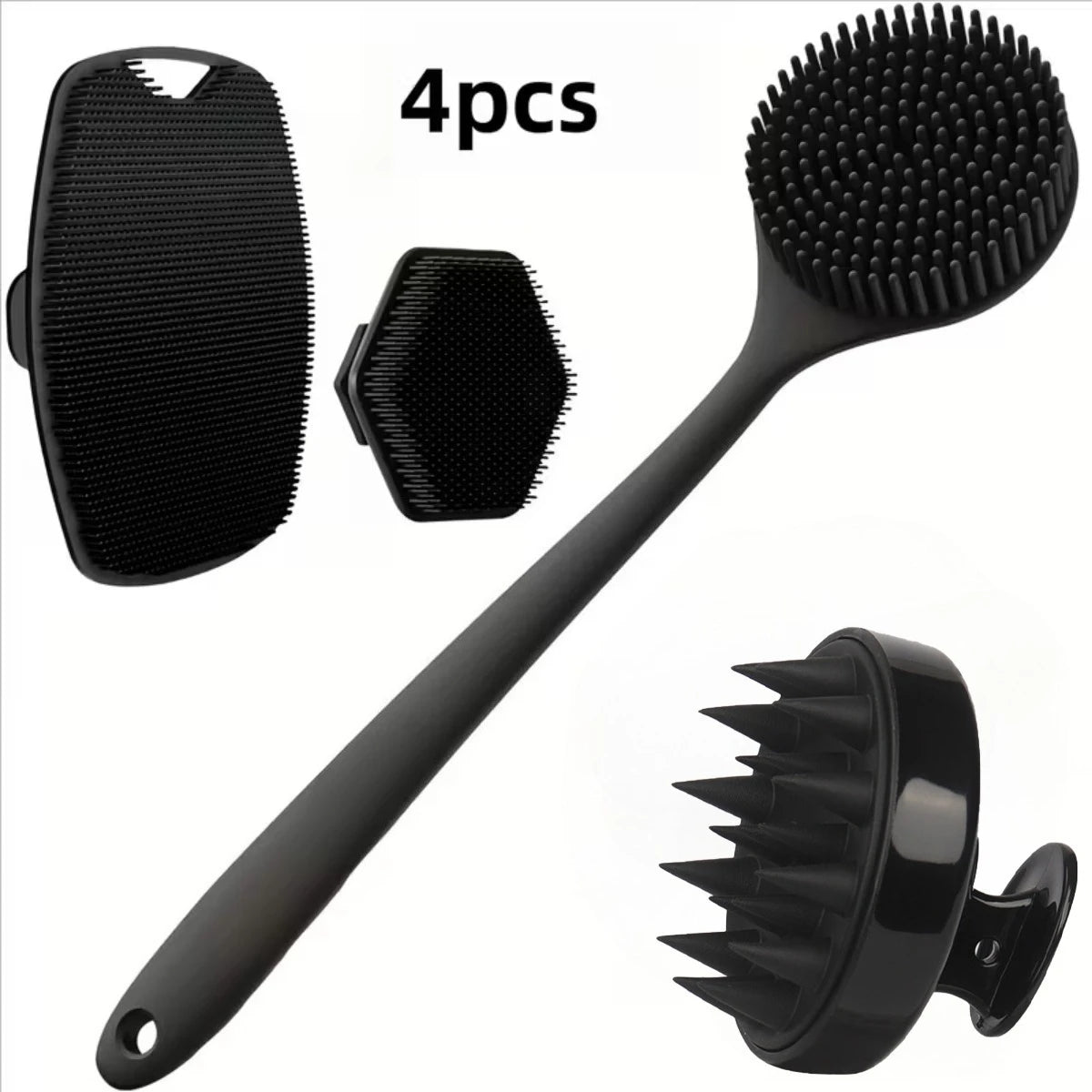 4-Piece Silicone Body Scrubber Set | Luvoskin