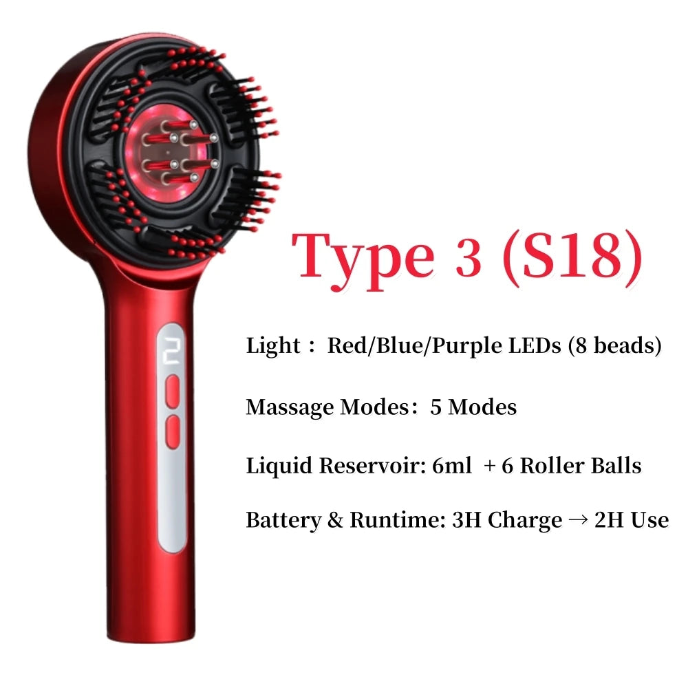 Red Light Scalp Massage Brush | Luvoskin