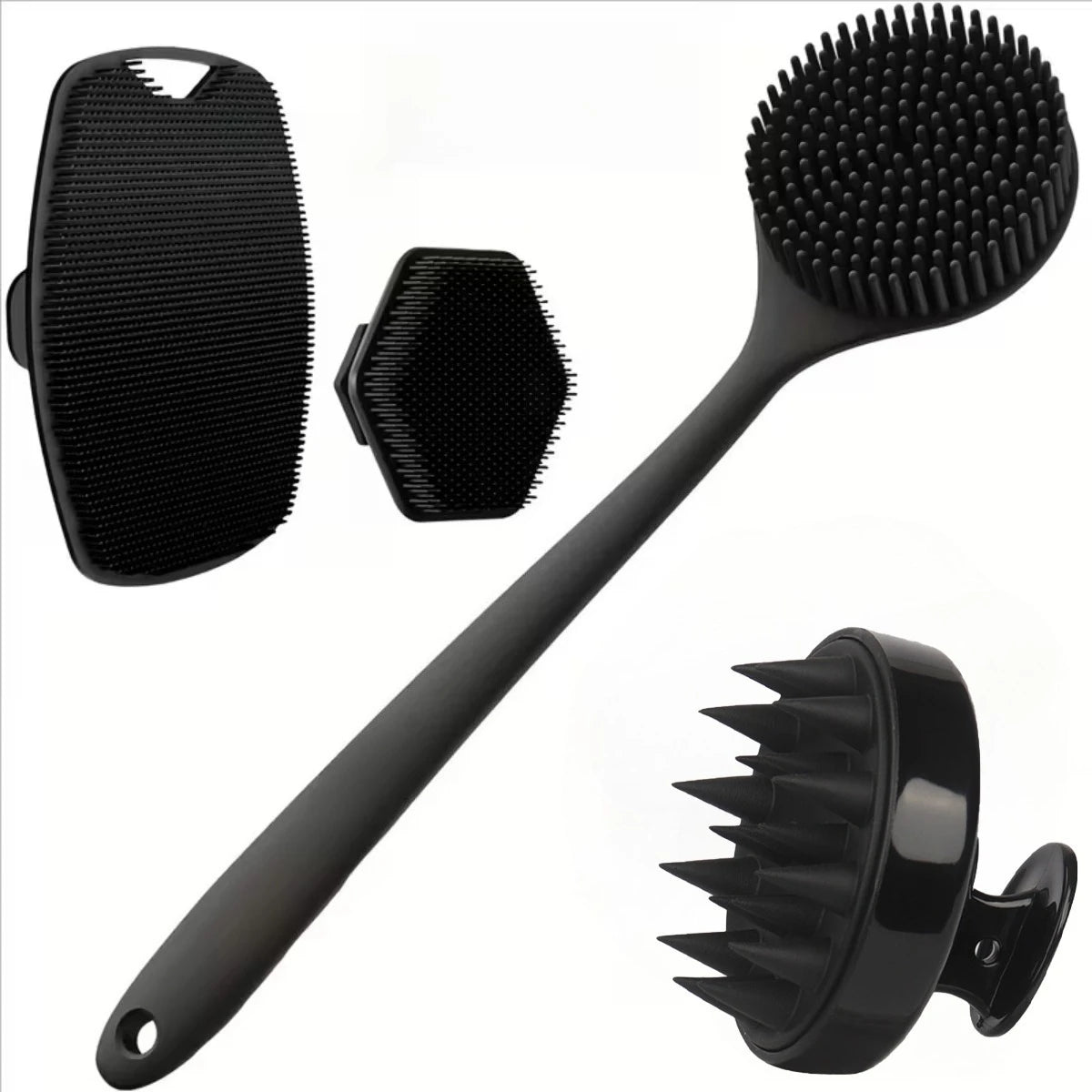 4-Piece Silicone Body Scrubber Set | Luvoskin